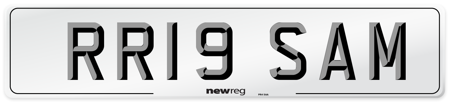 RR19 SAM Number Plate from New Reg